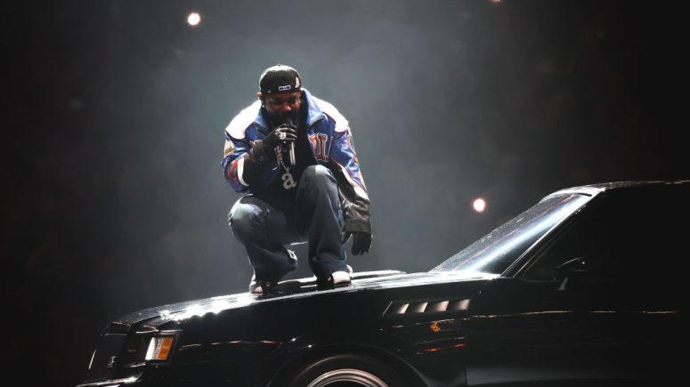 Kendrick Lamar performs during the Apple Music Super Bowl LIX Halftime Show at Caesars Superdome